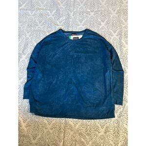 NWT 32 Degrees Heat Teal Velour Pullover XL | 29”